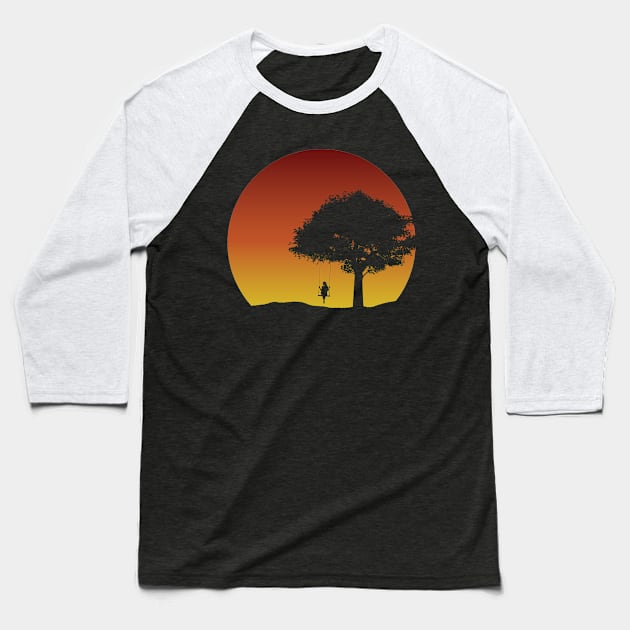 Sunset swing Baseball T-Shirt by COLeRIC